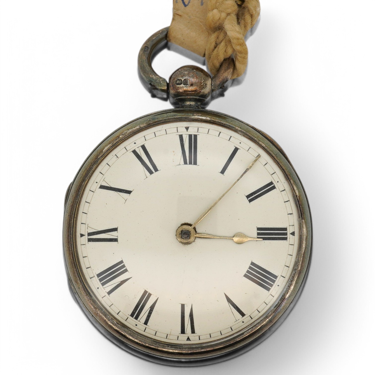 A George IV silver open faced key wind verge pocket watch, by Edward Manley, London, with Roman dial, the signed movement numbered 7633, case diameter 50mm. Condition - fair